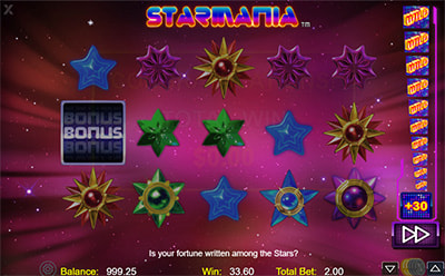 Giros gratis en la slot Starmania