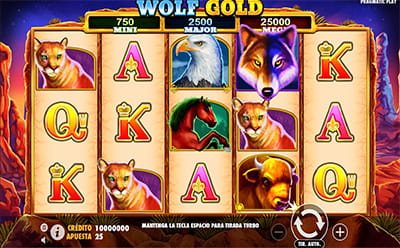 Tragamonedas Wolf Gold en el casino online chileno Gate777